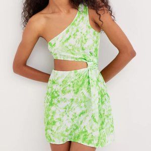 For Love & Lemons Devon Mini Dress Medium New With Tags Green Tie Dye